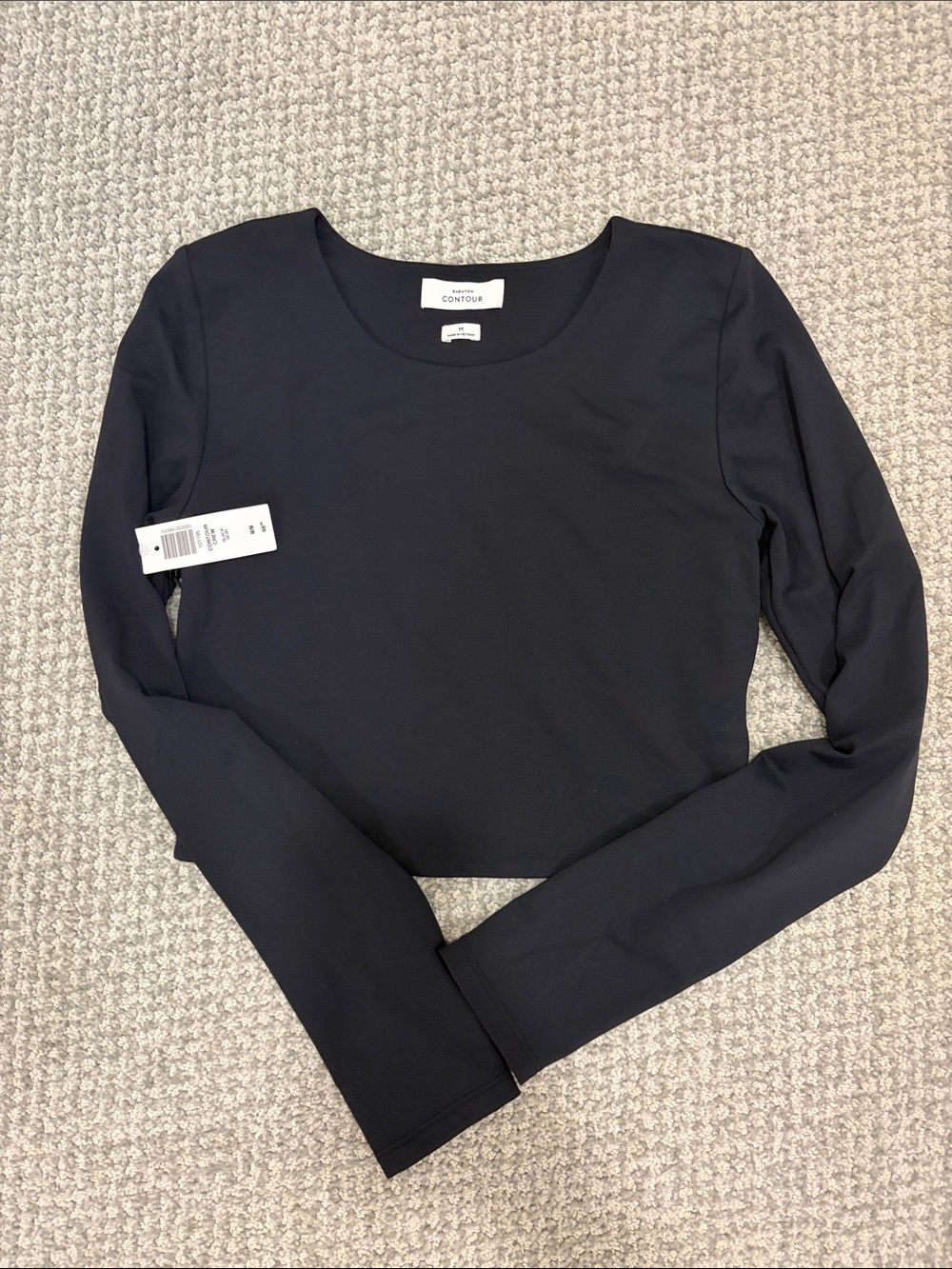 BABATON NWT Contour Women’s M Black Long-Sleeve Cropped Top